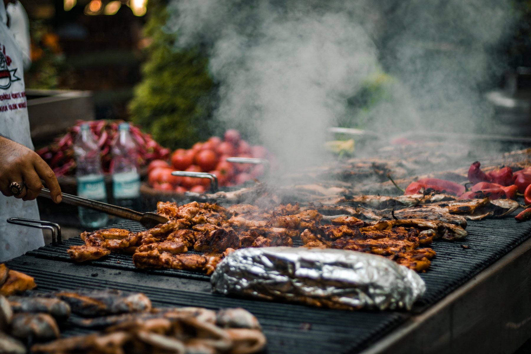 Grilled Meat on Charcoal Grill